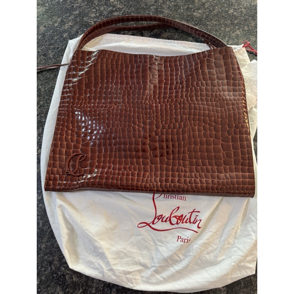 Christian Louboutin Crocodile Embossed Leather Tote Bag New With Dust Bag